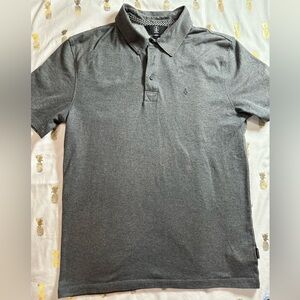 Volcom Men's True To This Cotton Blend Grey Short Sleeve Polo Shirt Size Small.